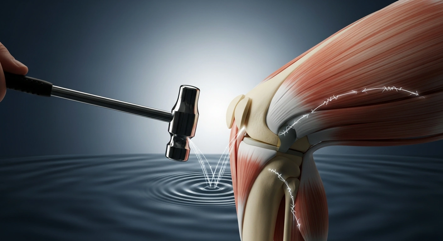 שימוש בפטיש רפלקס לבדיקת החזר פיקתי (Knee Jerk).