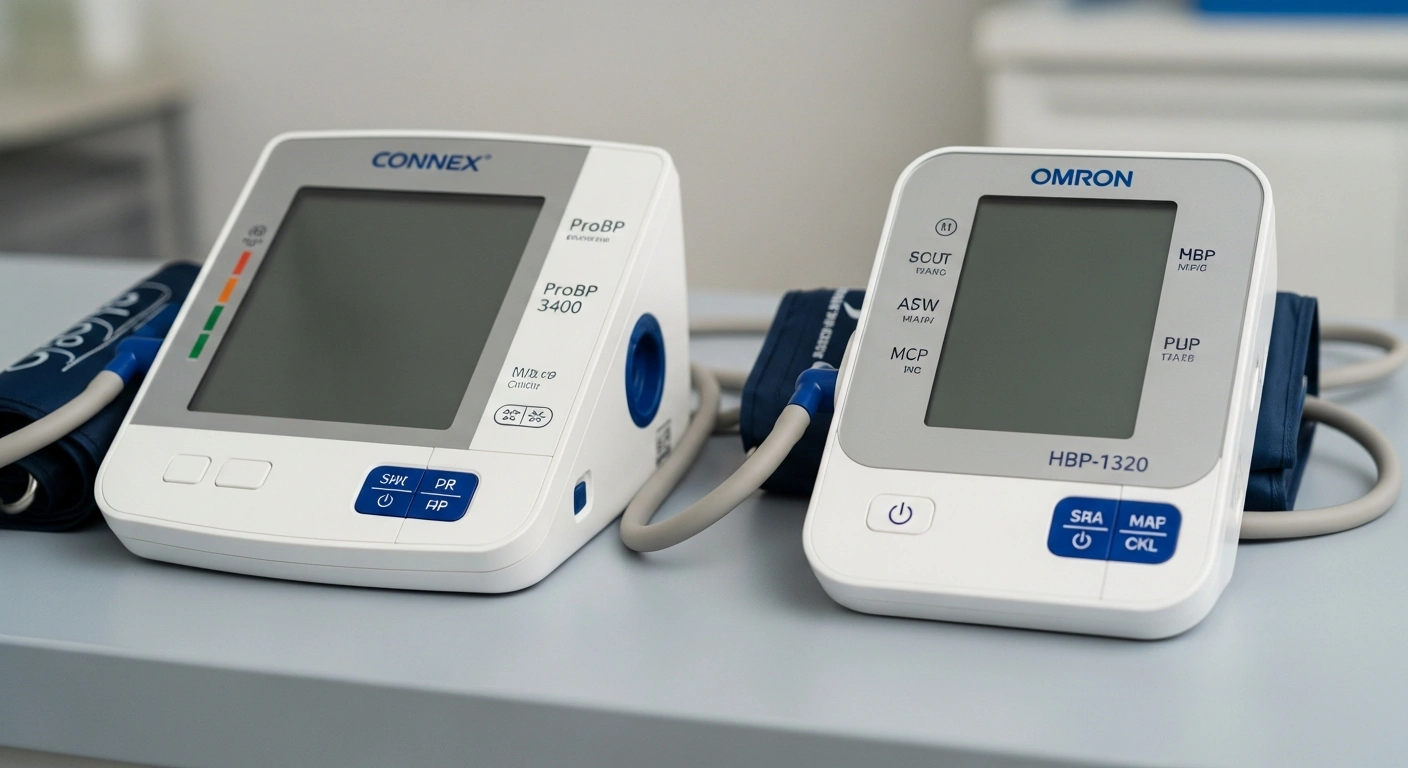 Connex ProBP 3400 לעומת Omron HBP-1320 – מדים מקצועיים לקליניקה