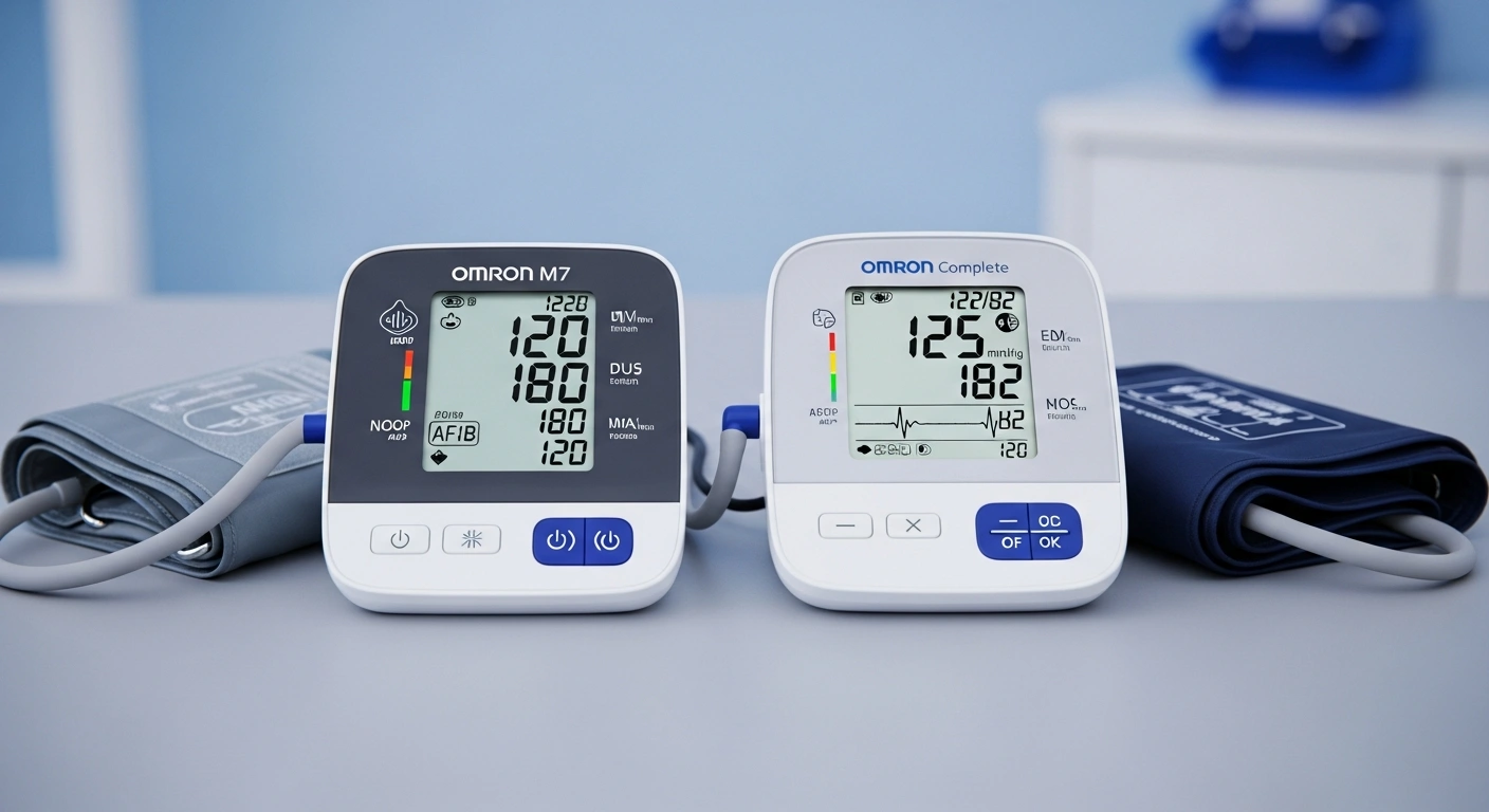Omron M7 לעומת OMRON Complete – איזה מד לחץ דם עם EKG עדיף?