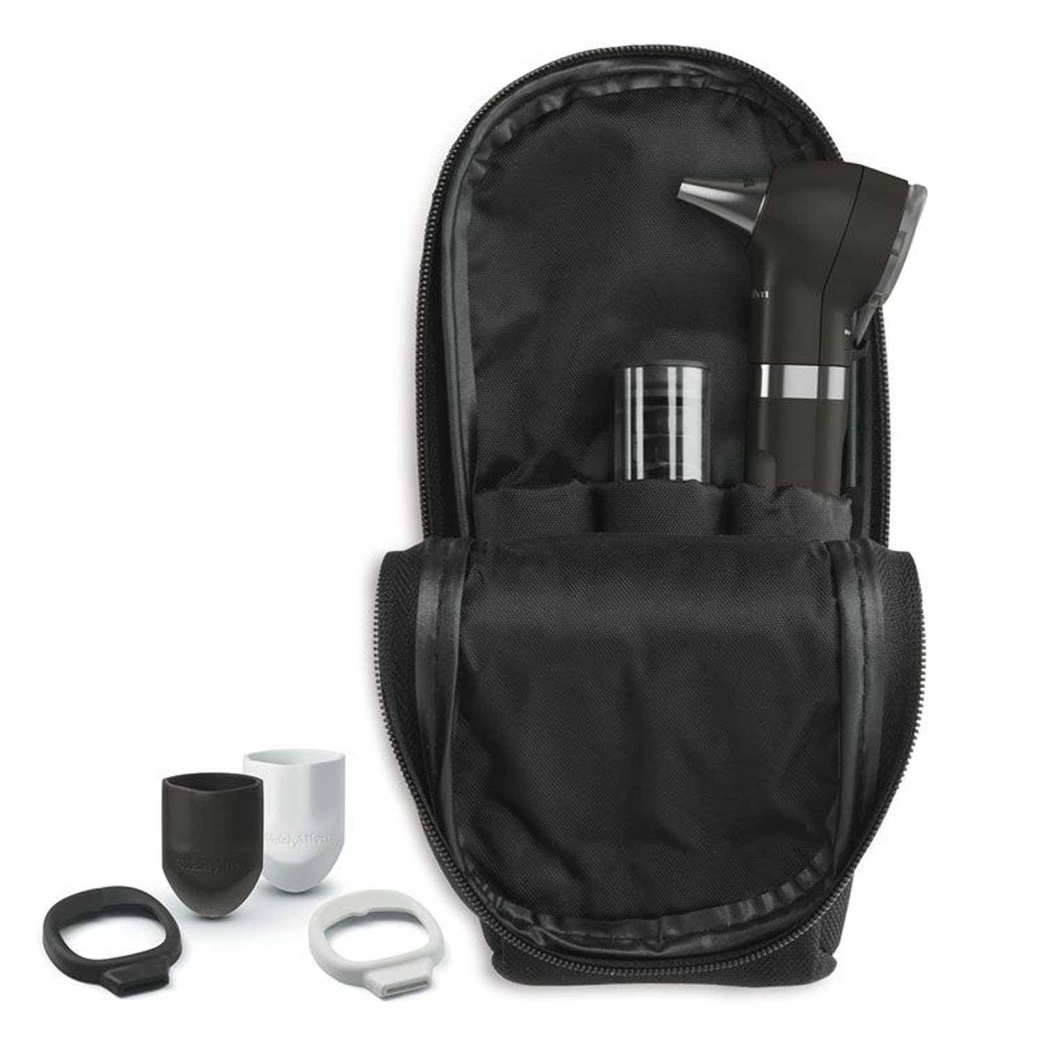 תכולת האריזה של אוטוסקופ Welch Allyn Pocket Plus LED בצבע שחור